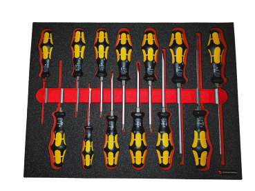 Schaumeinlage für Wera Schraubendreher, Schraubmeißel Big Pack 900 Kraftform 13 teilig