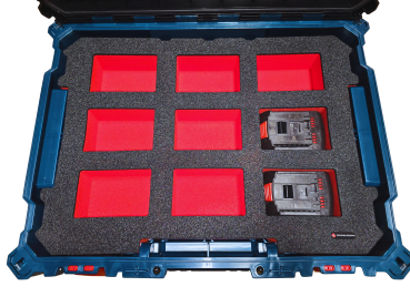 Schaumeinlage für 8x Bosch Akkus 18V GBA (kein ProCore) für neue Bosch L-Boxx 102 und 136
