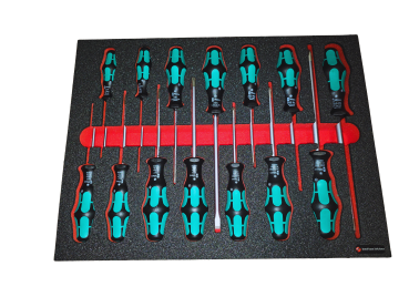 Schaumeinlage für Wera Schraubendreher Big Pack 300 Kraftform 14 teilig, L-Boxx kompatibel