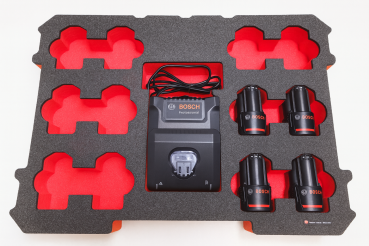 Schaumeinlage für Bosch Akkus 12x + Ladegerät GAL12V -40 L-Boxx Contractor