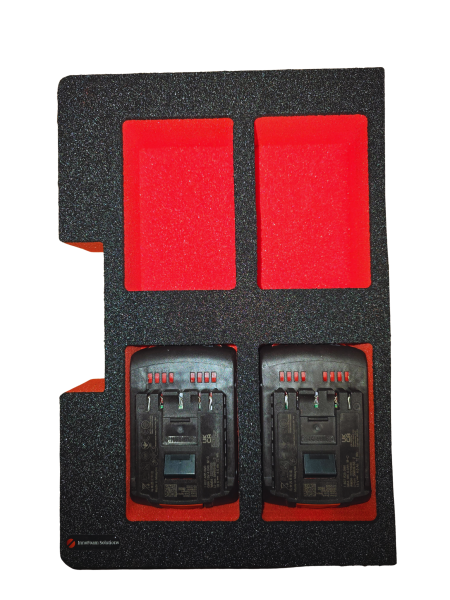 Schaumeinlage für 4x Bosch Akkus 18V GBA (kein Pro Core) für halbe neue Bosch L-Boxx 102 und 136