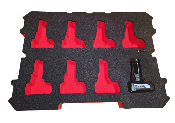 Schaumeinlage für Bosch Akkus 8x 12V GAB Akkus 4-6Ah L-Boxx Contractor