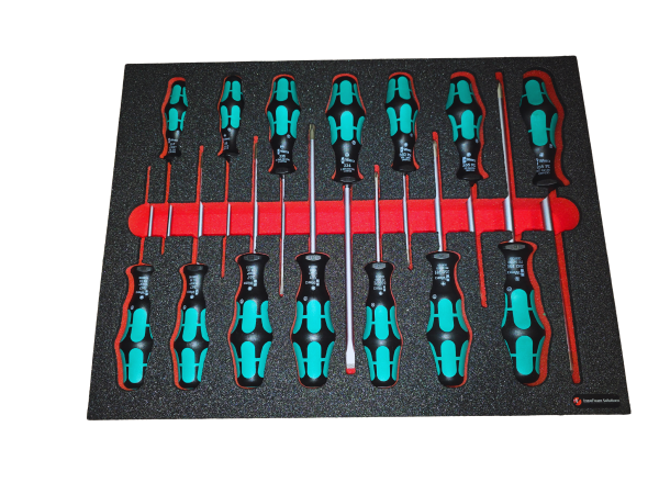 Schaumeinlage für Wera Schraubendreher Big Pack 300 Kraftform 14 teilig, L-Boxx kompatibel