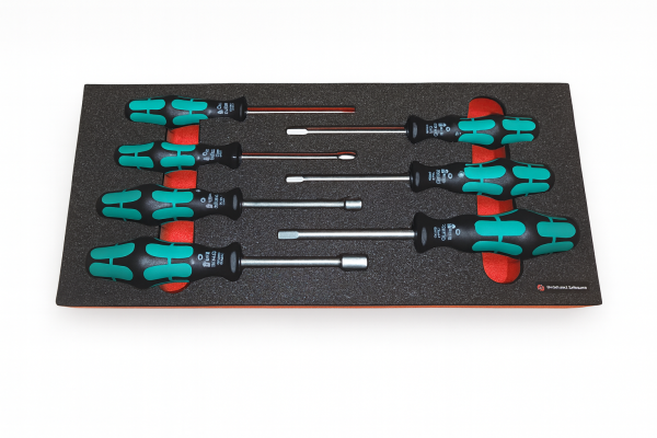 Schaumeinlage für Wera Schraubendreher Steckschlüsselsatz 395/HO7 - 7 teilig