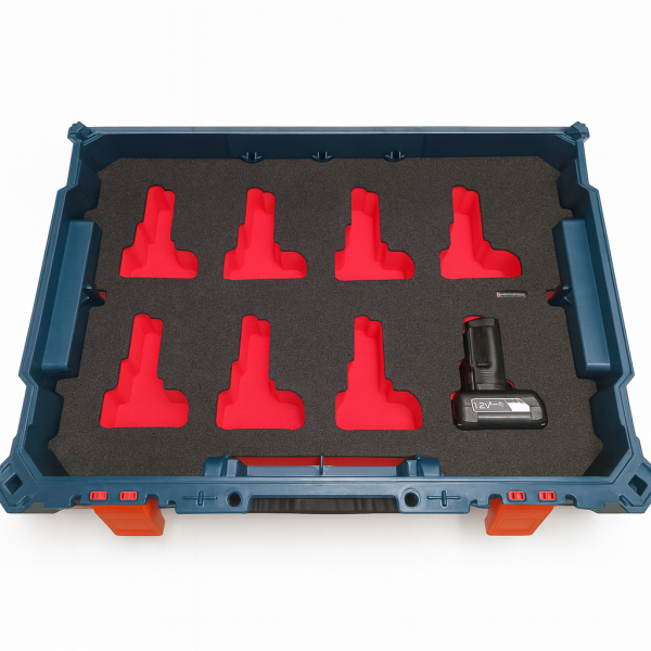 Schaumeinlage für Bosch Akkus 8x 12V GAB Akkus 4-6Ah L-Boxx Contractor
